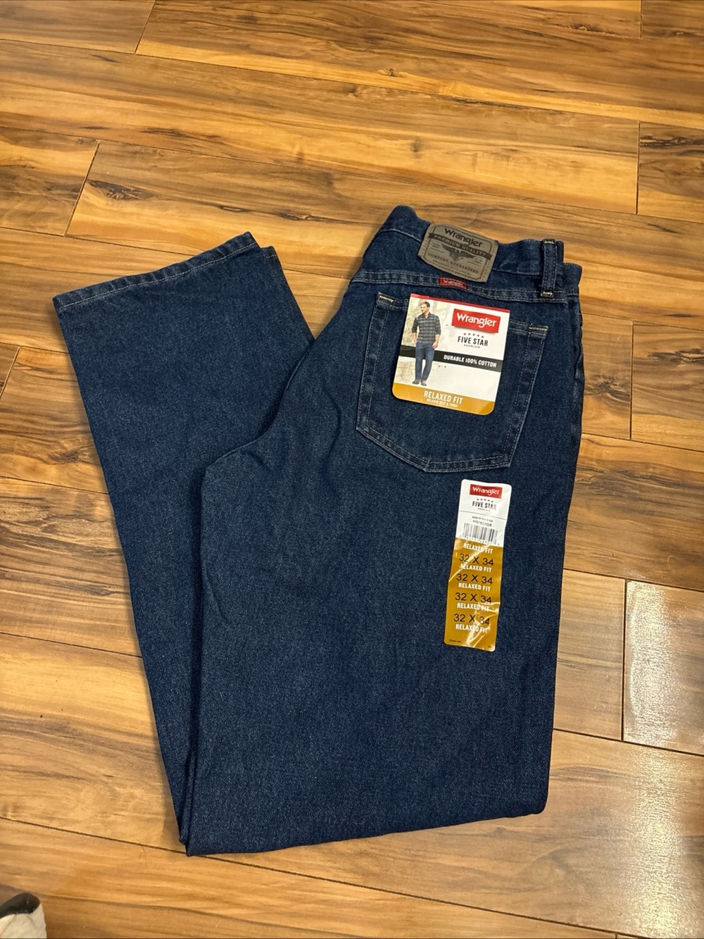 Wrangler Men's Relaxed Fit Jeans - Dark Blue Denim 32x34